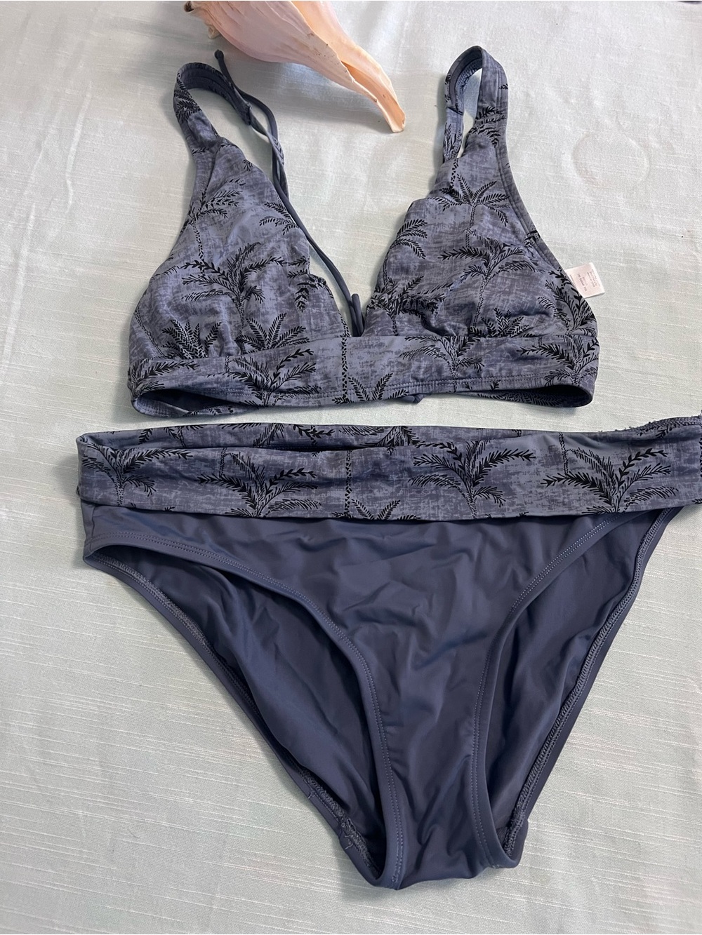 Skye Women’s Bikini Two Piece Blue Palm Print Medium
